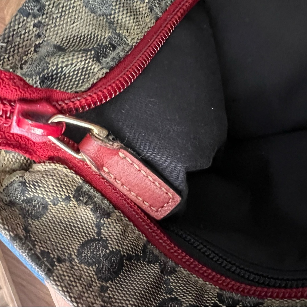 Gucci GG Crystal Crossbody Bag Beige Blue Red Strap - Picture 10 of 10